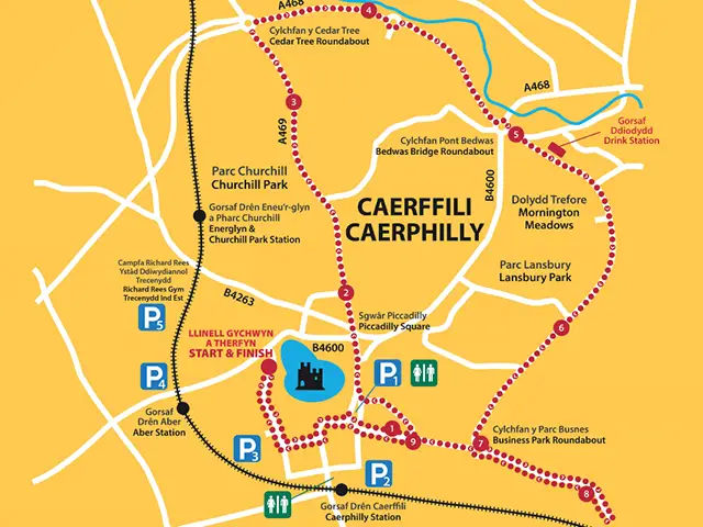 The revised Caerphilly 10k route