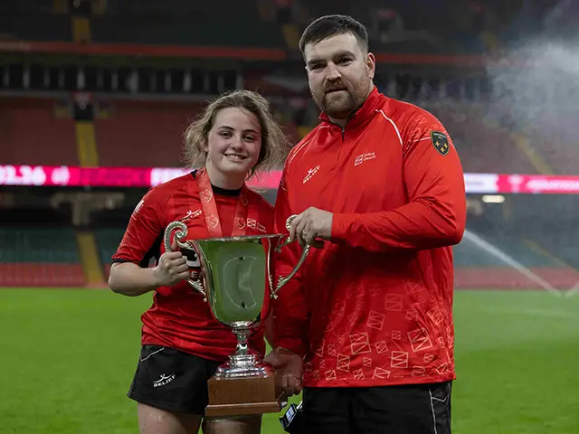 Lily and coach Scott Matthews