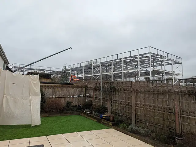 The new building at Plasyfelin Primary School, seen from a neighbouring home