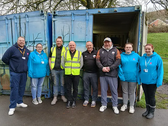 Representatives from Aber Valley FC, United Welsh, and M&J Cosgrove
