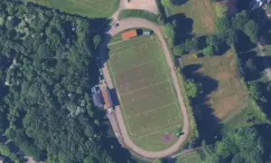 Aerial view of Bargoed RFC's home ground at Bargoed Park