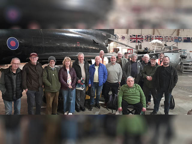 Members of Caerphilly Miners Centre's Men's Shed group during a recent visit to the South Wales Aviation Museum
