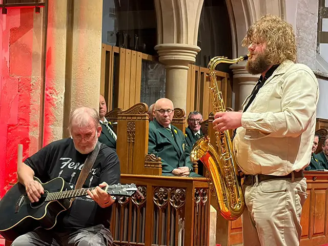 Alfie Pole performed, playing both the saxophone and the didgeridoo