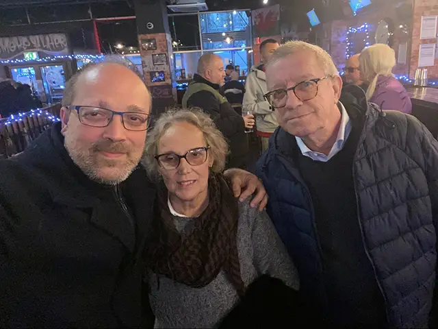 Alexandre Hancox. left, and father Helder Moreira, right