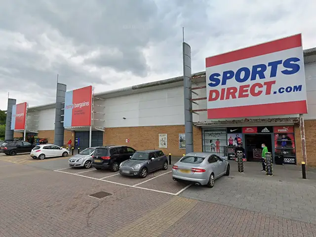 The Home Bargains and Sports Direct units at Blackwood Gate Retail Park, pictured in June 2021