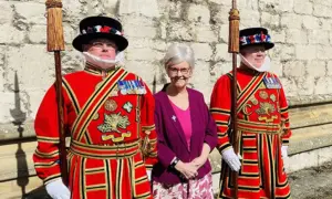 Janie Hughes, centre, attended the Royal Maundy