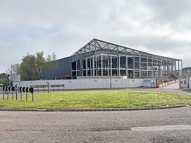 Progress on Caerphilly's new leisure centre, pictured on April 13, 2026