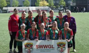 Caerphilly Dragons U14 after their league success