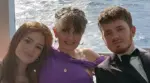 Author Claire Barley, centre, with children Georgia and William