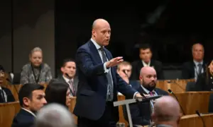 Reform's Wales leader Dan Thomas speaking in the Senedd