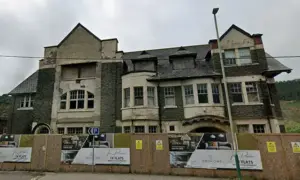 The former Pioneer Hotel in Cwmfelinfach, pictured in June 2025