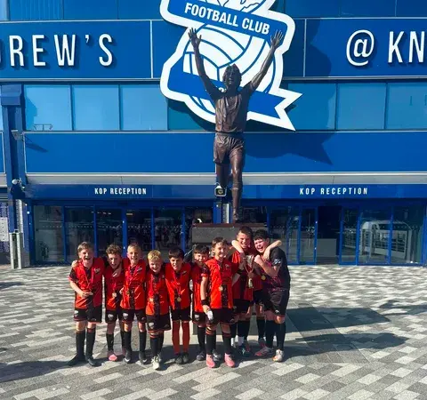 Aber Valley youngsters at the home of Birmingham City FC