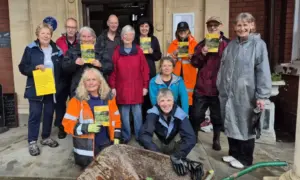 Volunteers at Caerphilly Miners Centre's Climate Change Garden