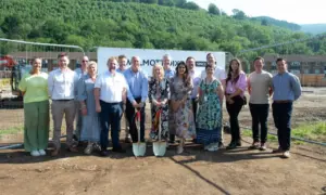 Dignitaries, including Senedd Members and senior councillors, joined Coleg Gwent and Willmot Dixon staff to celebrate work getting underway