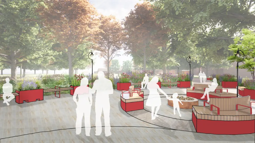 An artist's impression of how Dafydd Williams Park will look after the revamp