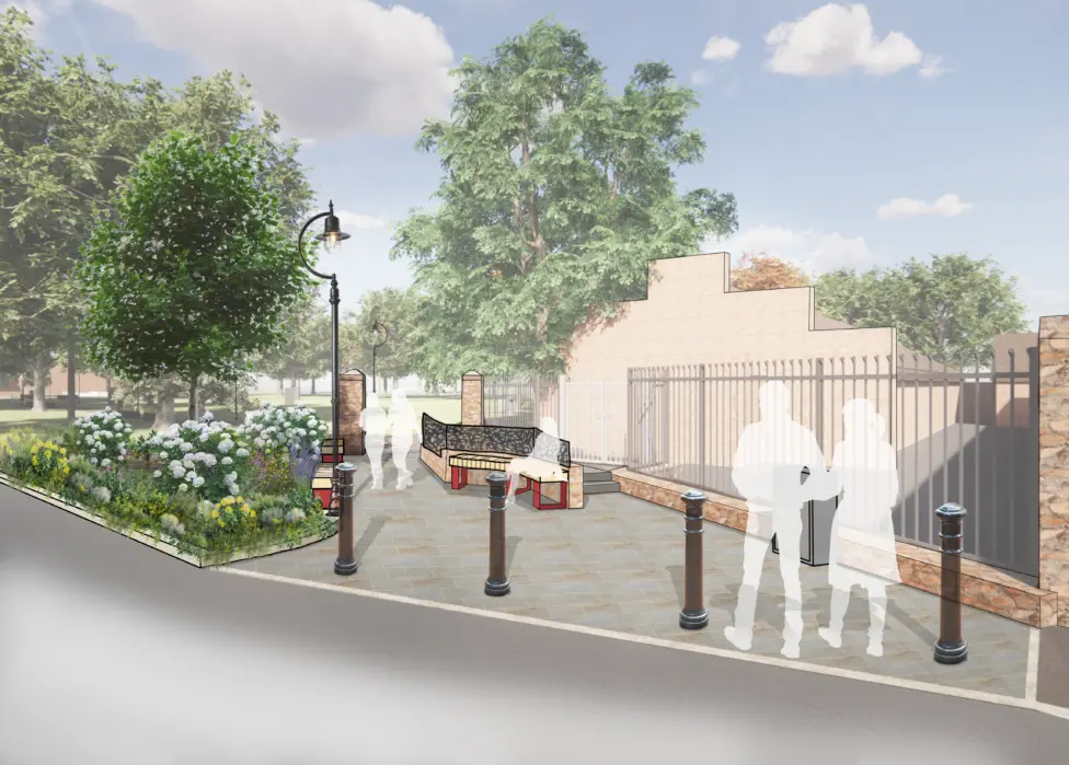An artist's impression of how Dafydd Williams Park will look after the revamp