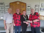 From left: Cllr Colin Mann, club secretary Leighton Young, Cllr Norma Cabble, and club chair Ken Henderson