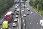 General view of M4 traffic at Newport