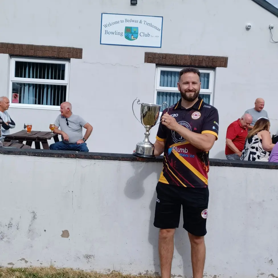 Champion of champions winner Adam Pugh, of New Tredegar Bowls Club