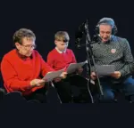 Pauline Kennedy, Logan Greening, and Steve Davies during the audio recording