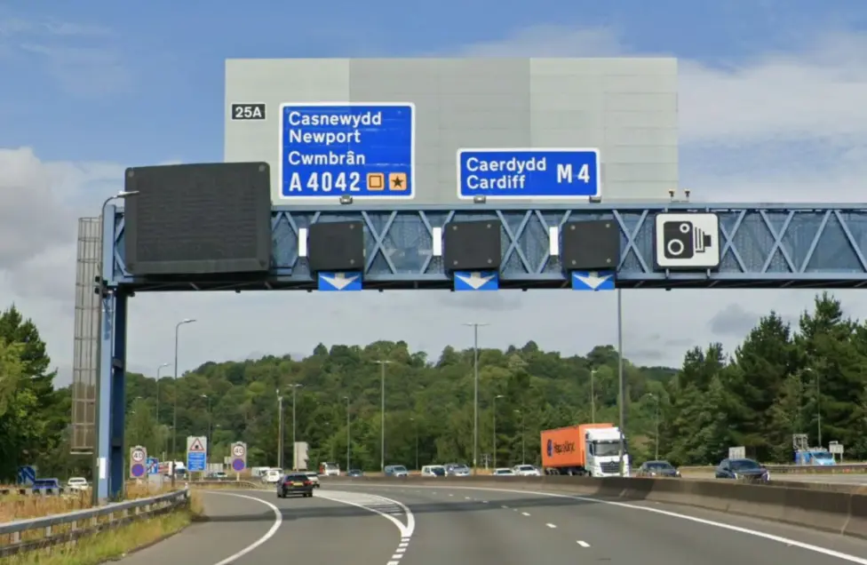 Junction 25A on the M4 in Newport, pictured in July 2025