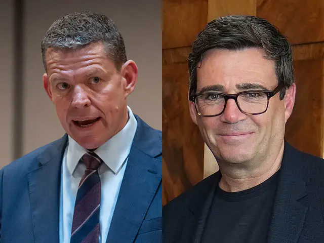 First Minister Rhun ap Iorwerth, left, and Makerfield MP Andy Burnham