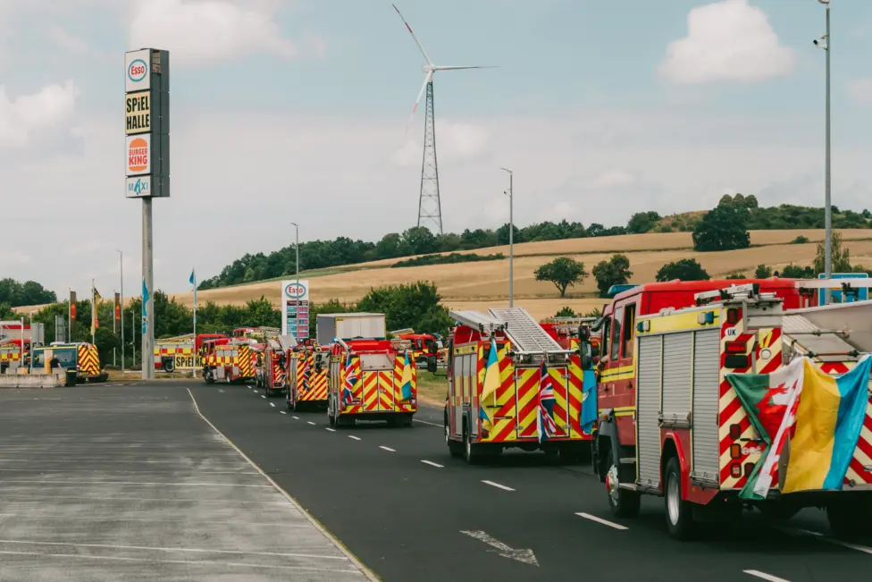 The convoy passing through Germany