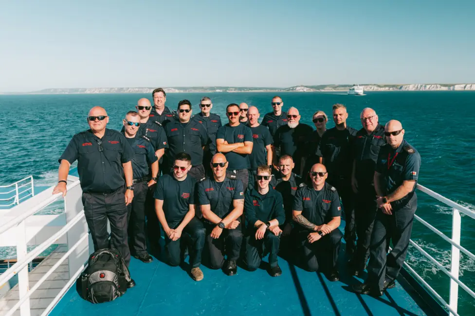 Firefighters on the ferry to France 