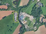 Aerial view of the development site at Cefn Mably Farm Park