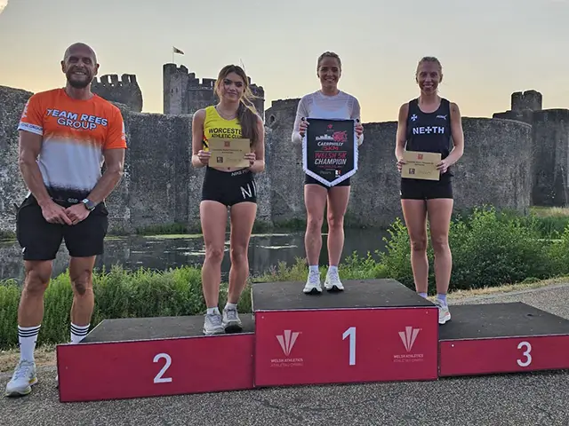 Richard Rees, left, with Lauren Kennard, Kayley Price and Emily Davies
