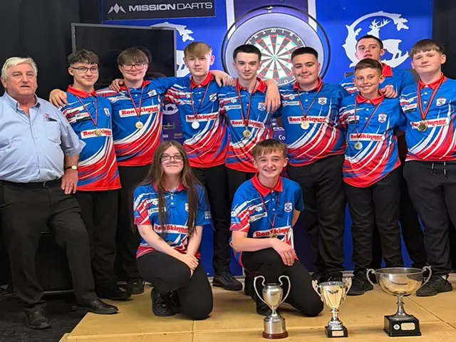 The Markham Darts Academy under-18 squad