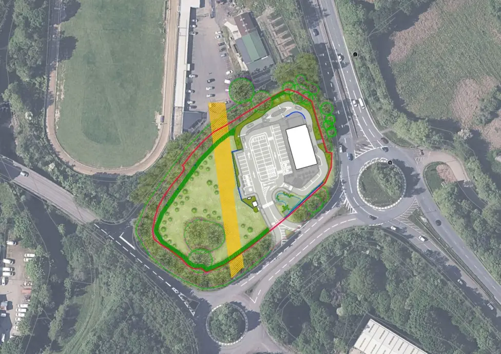 The new McDonald's would be located next to the Valley Greyhound stadium