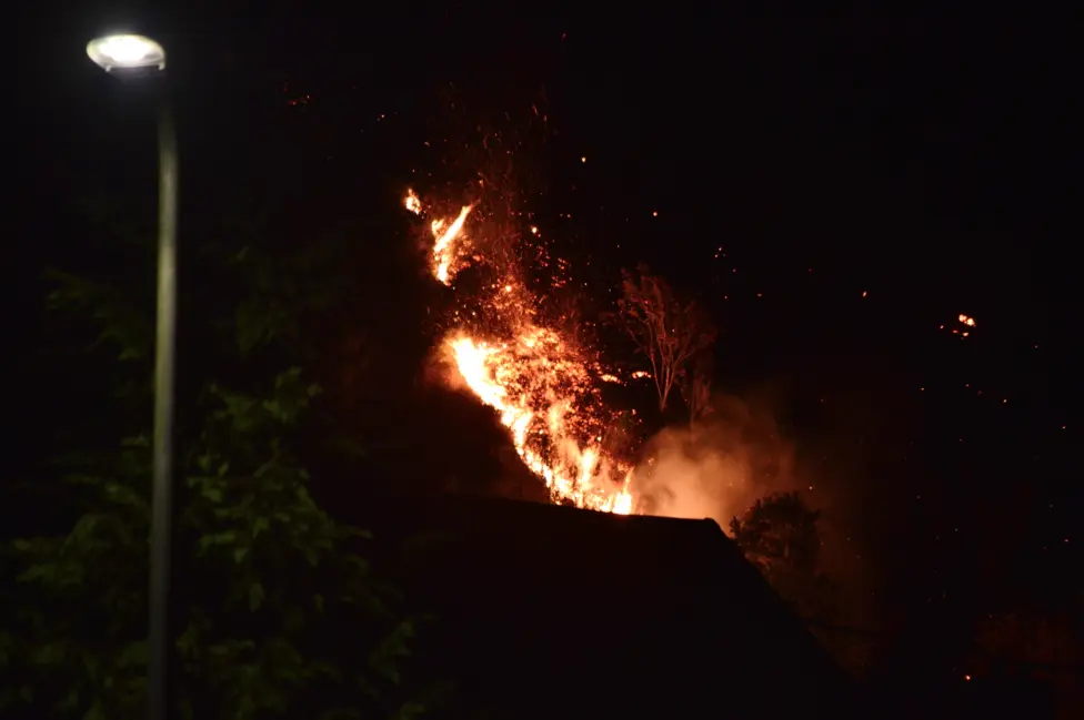 The wildfire in Senghenydd on Sunday night