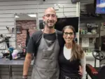 Theo and Georgina Aspros, of Aspros Barbers