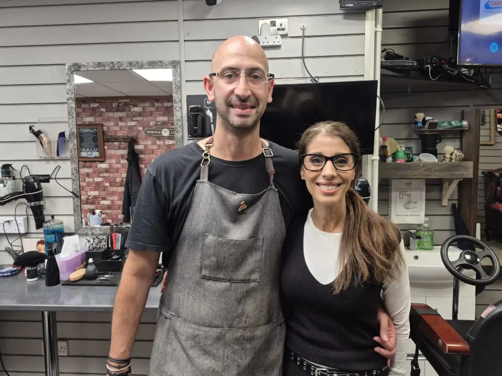 Theo and Georgina Aspros, of Aspros Barbers