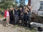 Members of the gardening group at Caerphilly Miners Centre